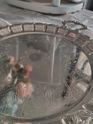 Vassoio tondo vintage MAM silverplated A1000