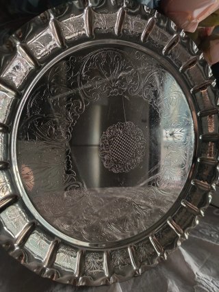Vassoio tondo vintage MAM silverplated A1000