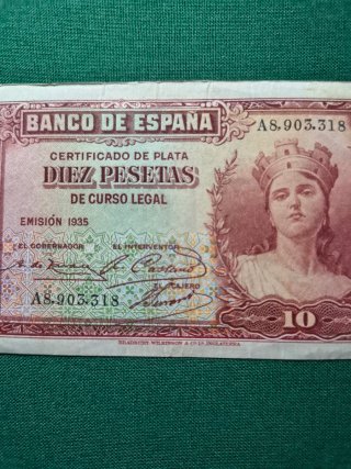 Billete 10 Pesetas Banco de España 1935