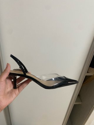Tacones Mango bajos transparentes