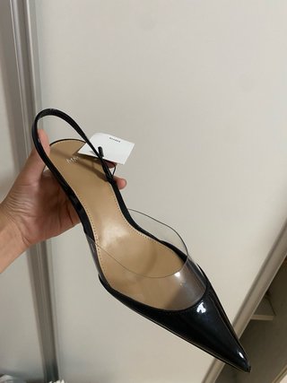 Tacones Mango bajos transparentes