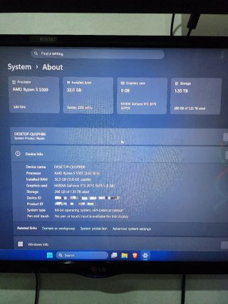 PC Gaming RTX 2070 Super,Ryzen 5, 32GB RAM