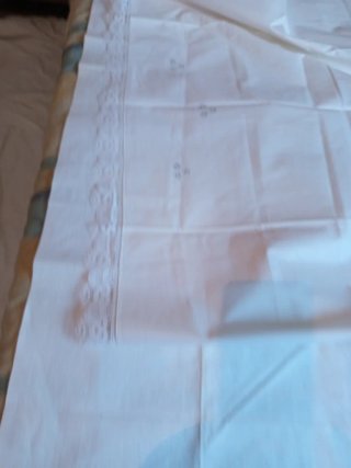 Toallas o cortinas con encaje bolillos artesanal