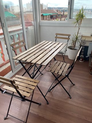 Mesa y 4 Sillas Terraza Plegables