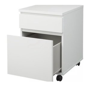 Cajonera IKEA MALM Blanca con Ruedas