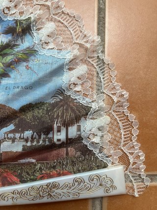 Abanico Vintage Tenerife Mapa Encaje