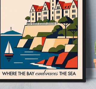 Cuadro Póster SANTANDER A3 Estilo Bauhaus