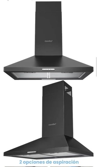 Campana extractora Comfee negra 60 cm