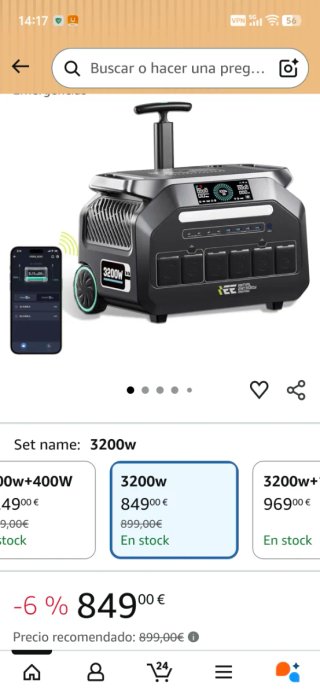 Estación de energía 3200W Nueva