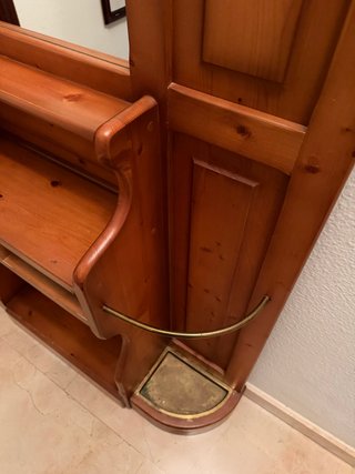 Mueble recibidor madera con espejo