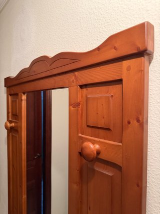 Mueble recibidor madera con espejo
