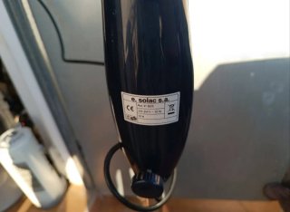 Ventilador de pie Solac azul y plateado