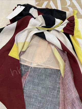 Zara Falda midi pareo estampada multicolor T. L