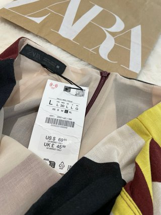 Zara Falda midi pareo estampada multicolor T. L