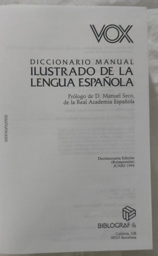Diccionario manual ilustrado lengua española VOX
