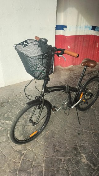 Bicicleta Plegable Urbana con Cesta