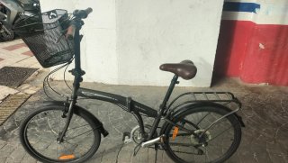 Bicicleta Plegable Urbana con Cesta