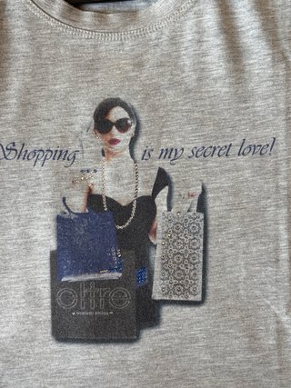 T-shirt cotone donna grigia con stampa