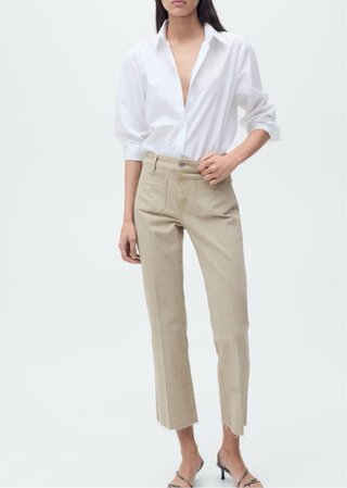 Pantalón vaquero verde Mango Talla 38