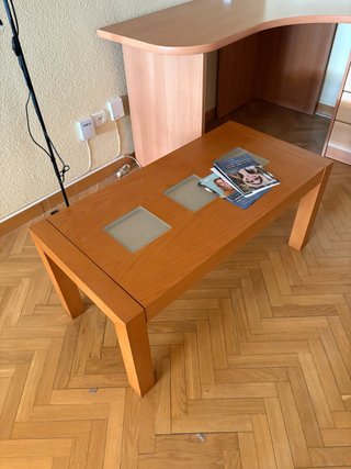 Mesita de centro madera y cristal