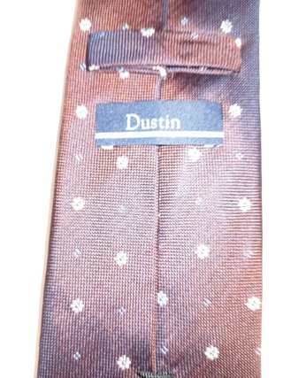 Corbata marrón con detalles florales azul cielo