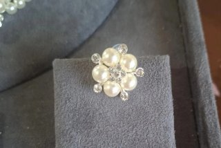 Set gioielli lusso perla e strass
