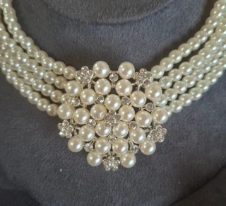 Set gioielli lusso perla e strass