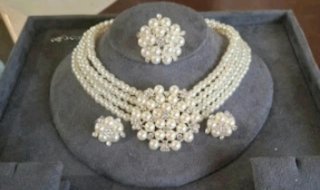 Set gioielli lusso perla e strass