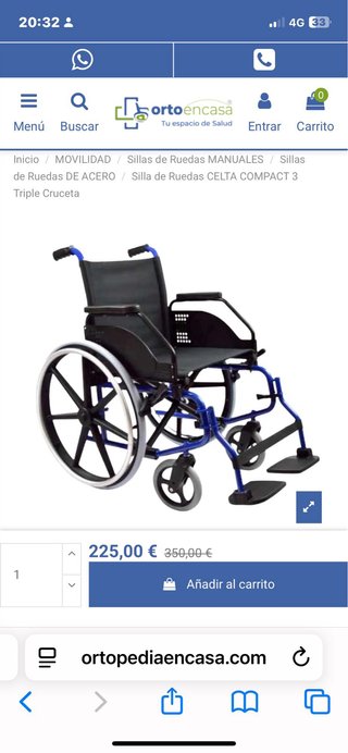 Silla de Ruedas CELTA COMPACT 3.  (MUY POCO USO)