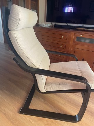 Sillón IKEA Poäng Beige Madera Negra