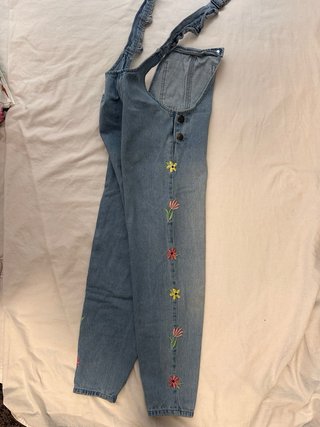 Peto vaquero niña 8-9 años flores