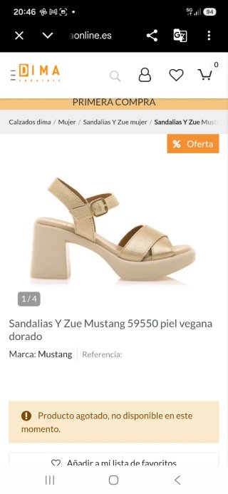 Sandalias Mustang tacón alto beige/dorado