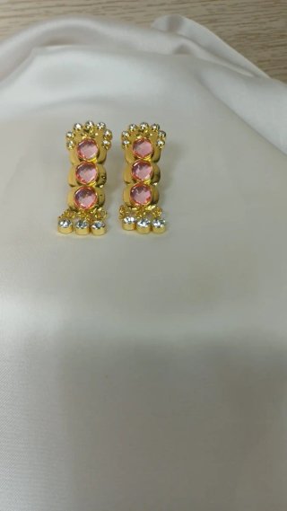 Pendientes Aro Deco Semáforo Cubanita Chapado Oro