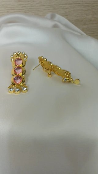 Pendientes Aro Deco Semáforo Cubanita Chapado Oro