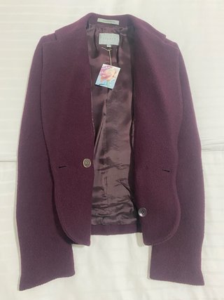 Blazer Jigsaw Borgoña Bouclé