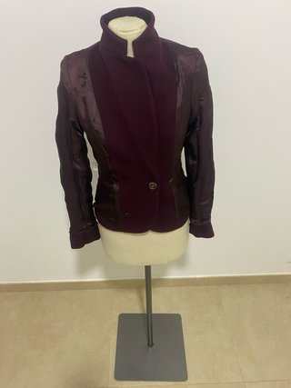 Blazer Jigsaw Borgoña Bouclé