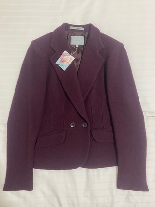 Blazer Jigsaw Borgoña Bouclé