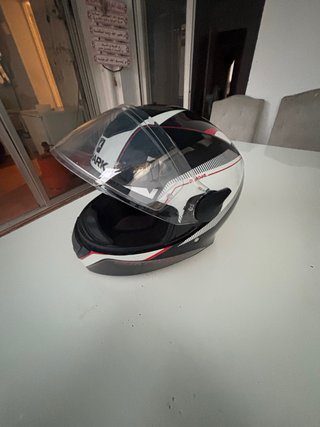 Casco Shark Negro Blanco  Rojo