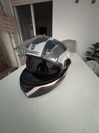 Casco Shark Negro Blanco  Rojo