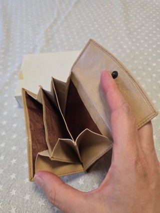 Cartera de piel beige mujer, usada