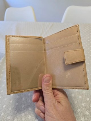 Cartera de piel beige mujer, usada