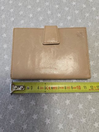 Cartera de piel beige mujer, usada