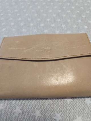 Cartera de piel beige mujer, usada