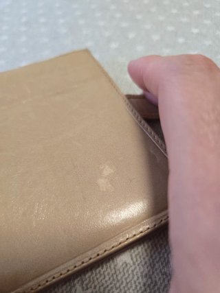 Cartera de piel beige mujer, usada