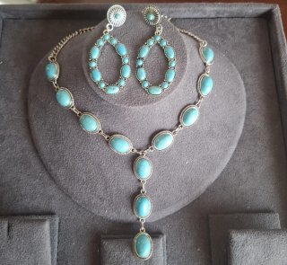 Set Collana e Orecchini Turchese Argento