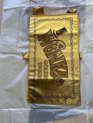 Disfraz Willy Wonka Ticket Dorado