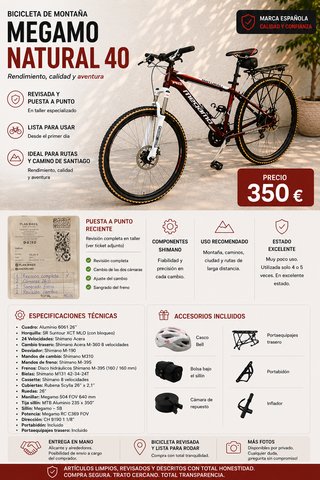 Megamo Natural 40 Bici Montaña - Excelente Estado