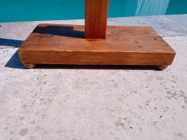 Mesa auxiliar Art Deco madera y cristal. S.XX