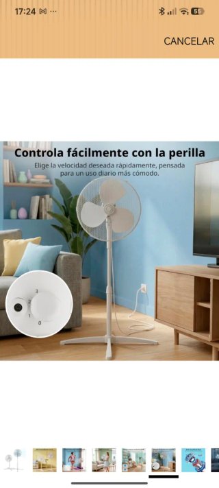Ventilador de pie blanco. Nuevo nunca usado.