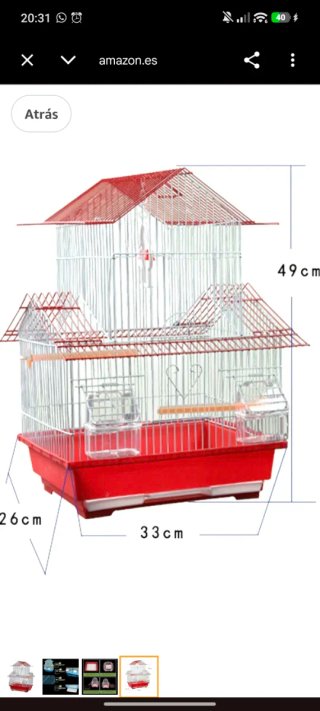 Pack 2 Jaulas Pájaros Canarios Periquitos